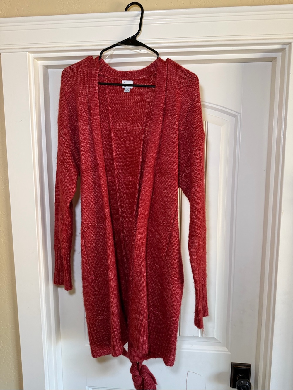 A New Day Red Open-Front Knit Cardigan Sweater